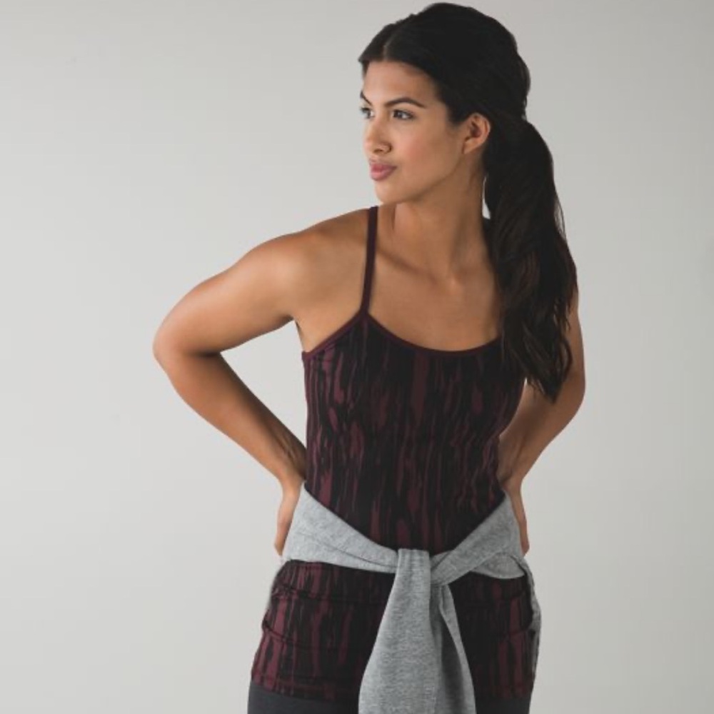 lululemon printed tank with shelf bra